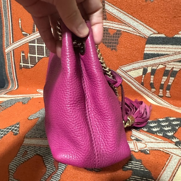 GUCCI ❤️🌟SOHO MAGENTA PEBBLED LEATHER TOTE⭐️ - Picture 3 of 15